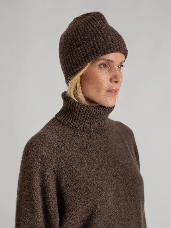 Cashmere beanie "Elli" - dark brown