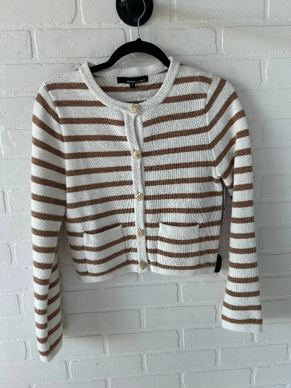 Sweater Cardigan By Amanda + Chelsea In Tan & White, Size: S