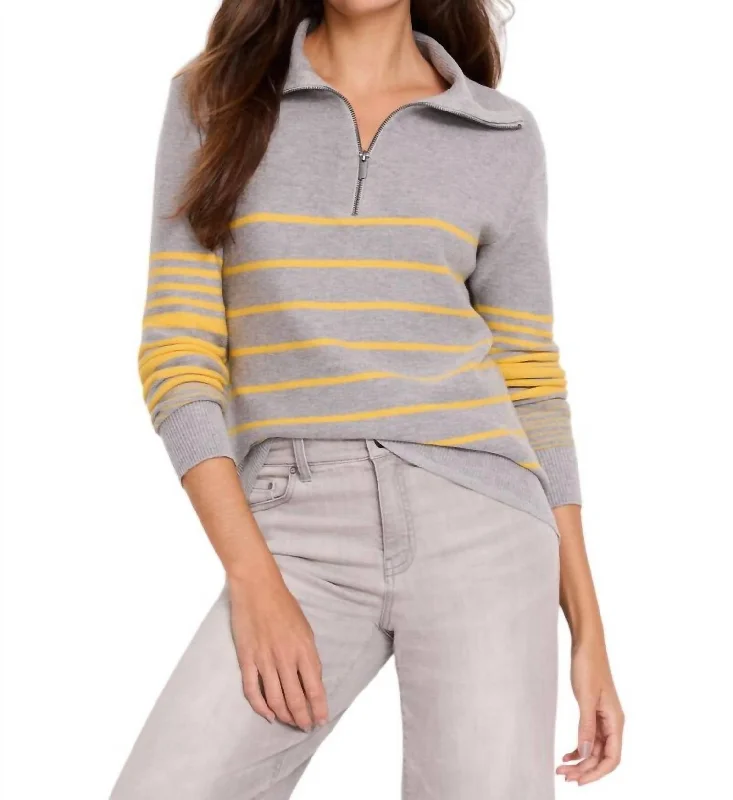 Easy Stripe Sweater In Grey Multi