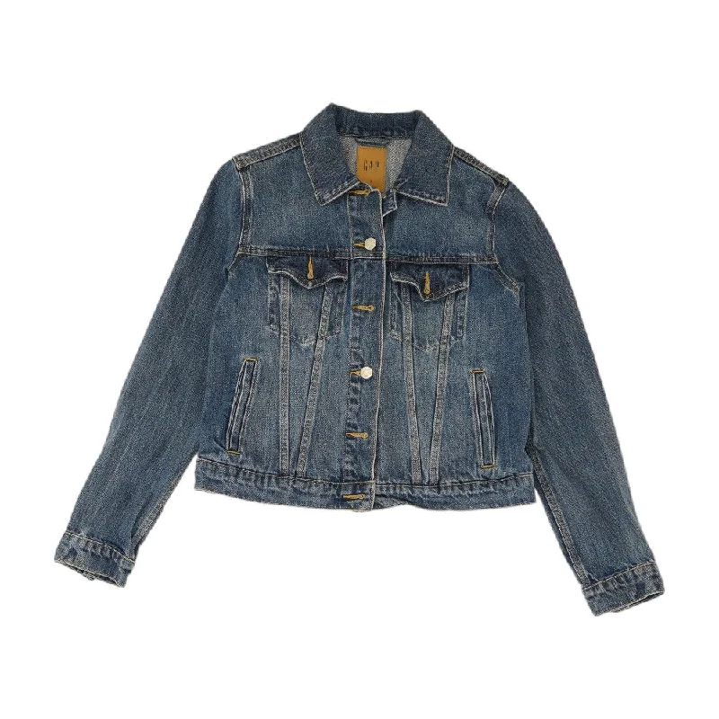 Blue Solid Denim Jacket