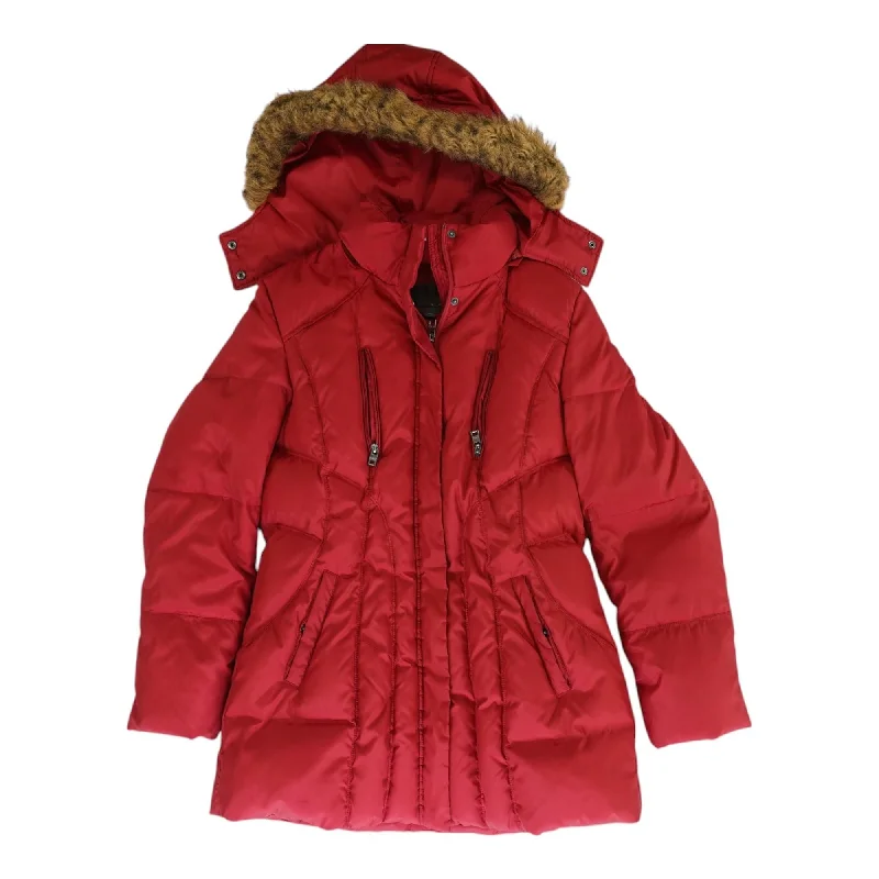 Red Solid Puffer Coat