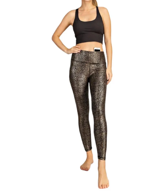 High Waist Leggings In Snakeskin