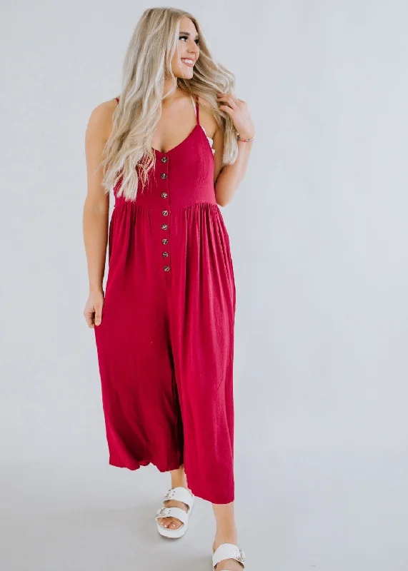 Can't Deny Button Down Jumpsuit