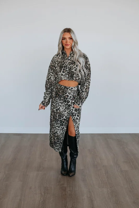 Crosby Denim Set - Leopard