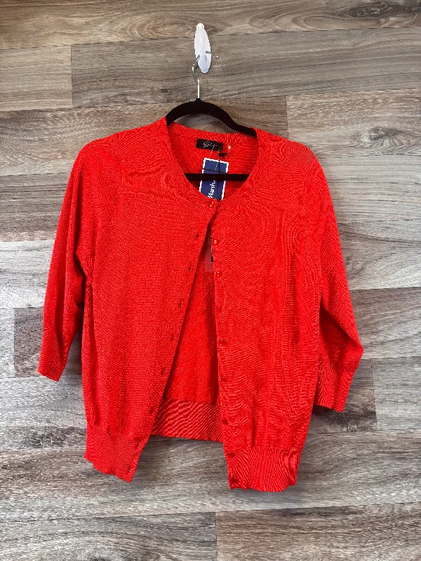 Cardigan By Clothes Mentor In Orange, Size: L