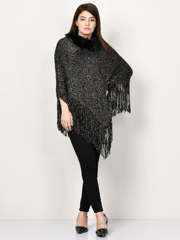 Shimmery Fur Poncho