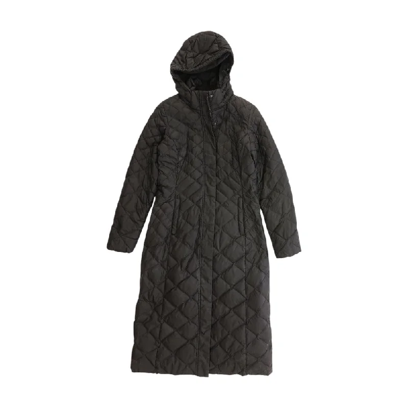 Black Solid Puffer Coat