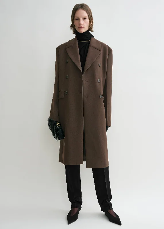 Broad midi coat bark