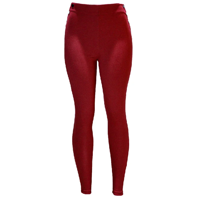 Burgundy Elastic Leggings