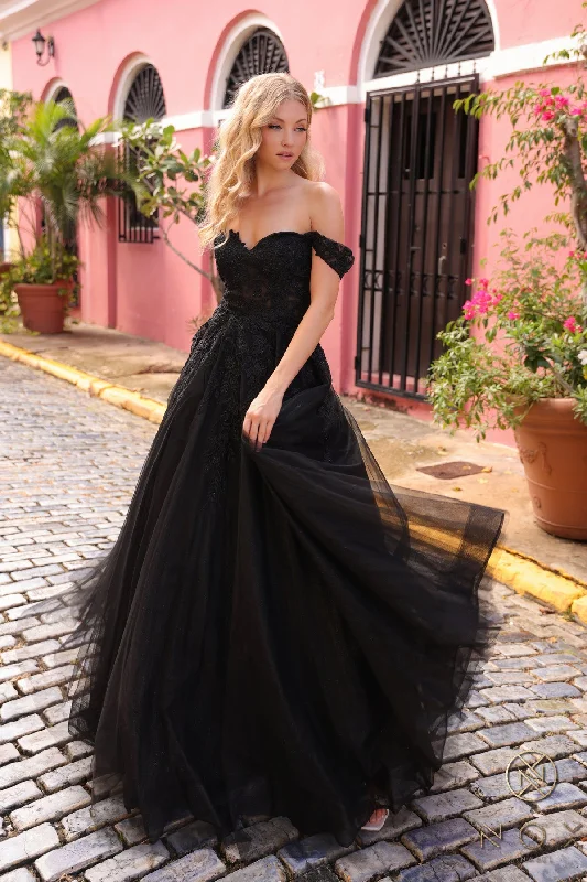 Nox Anabel R1303P Long Fitted A Line Petite Prom Gown