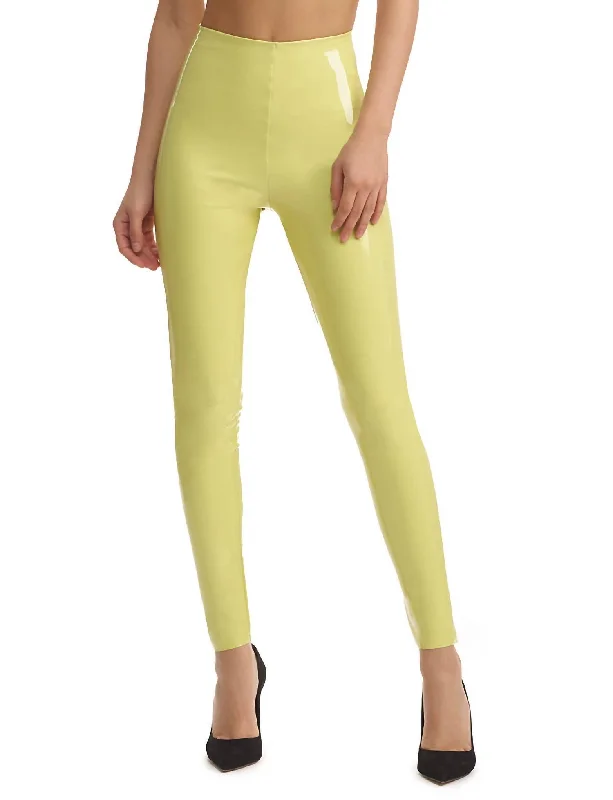 Faux Patent Leather Legging In Limeade