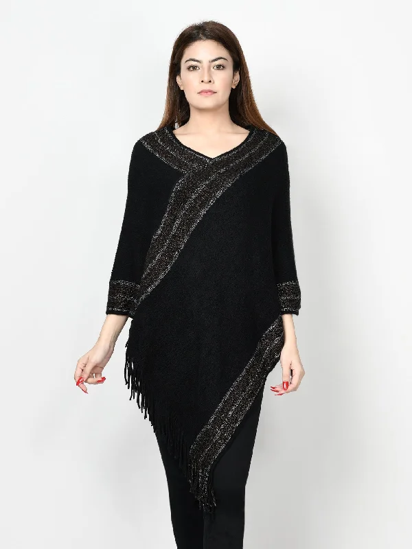 Shimmer Striped Poncho