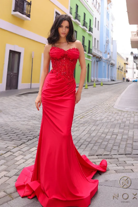 Nox Anabel C1345 Long Prom Fitted Formal Gown