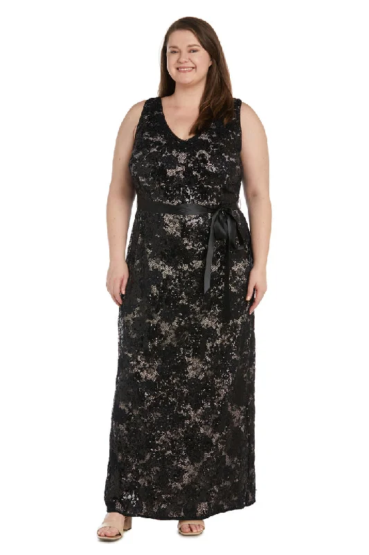 R&M Richards 1001W Long Plus Size Formal Evening Dress