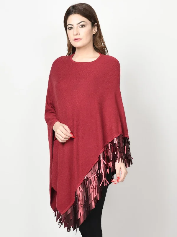 Sequin Border Poncho