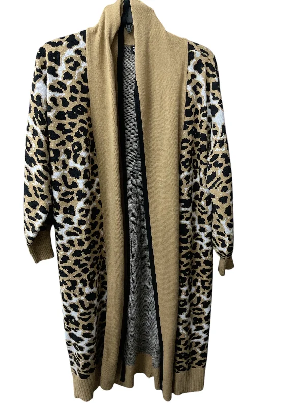 Sweater Cardigan By New York And Co In Animal Print, Size: Xl