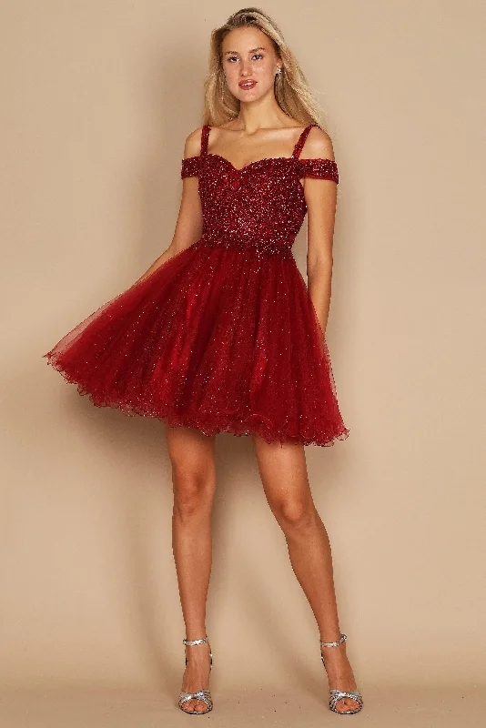 Short Sparkle Off Shoulder Prom Dress