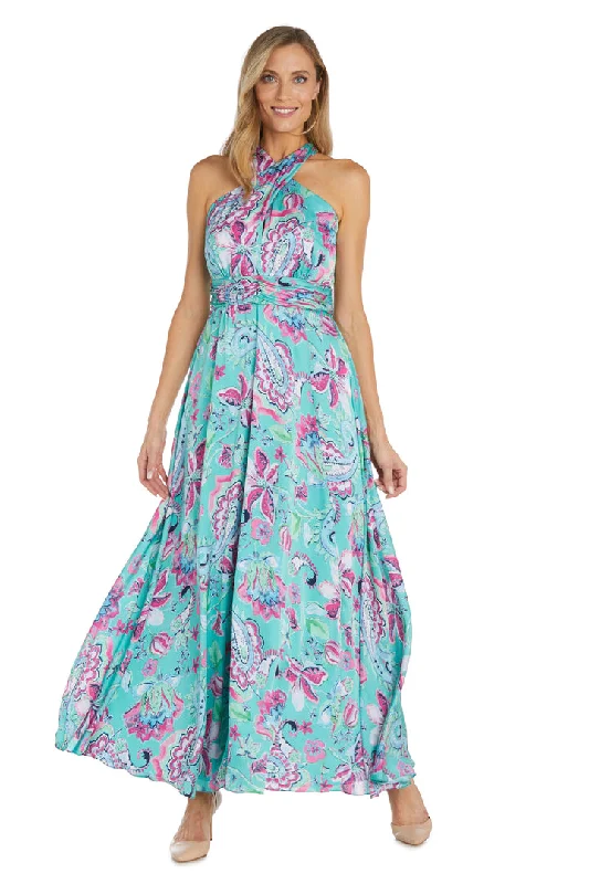 R&M Richards 1260 Long Formal Printed Dress