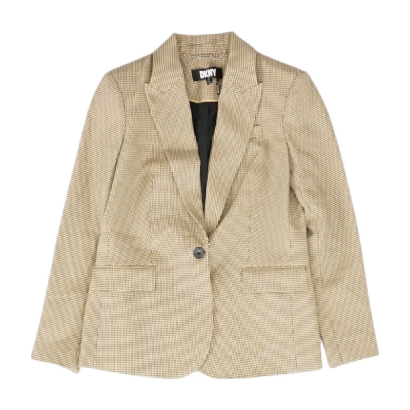 Tan Houndstooth Blazer