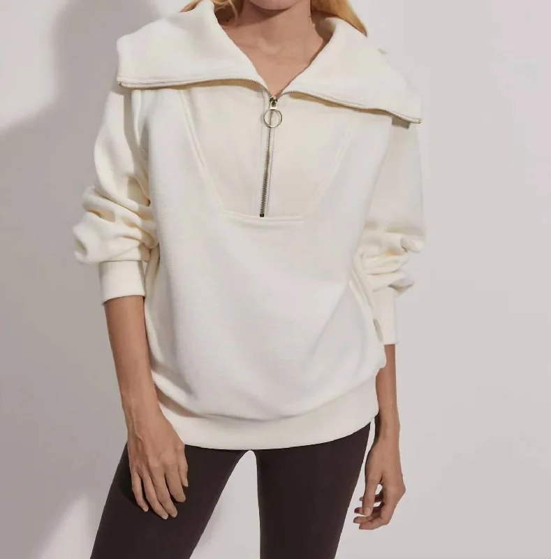 Vine Half-Zip Pullover In Ivory