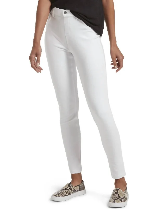 Women's Ultra Soft High Waist Denim Leggings In White