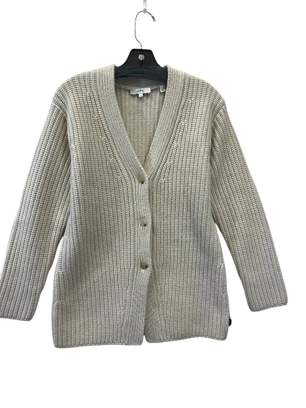 Sweater Cardigan Designer By Vince In Cream, Size: S