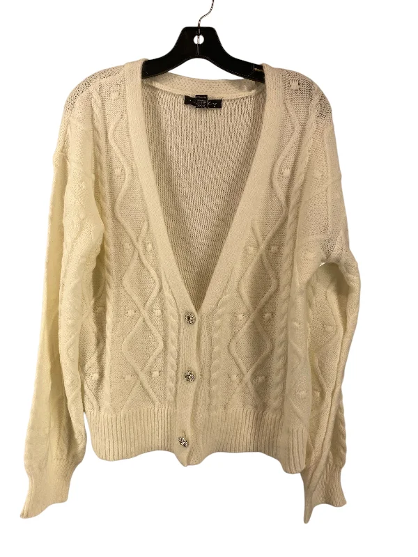 Cardigan By Clothes Mentor In White, Size: Xl