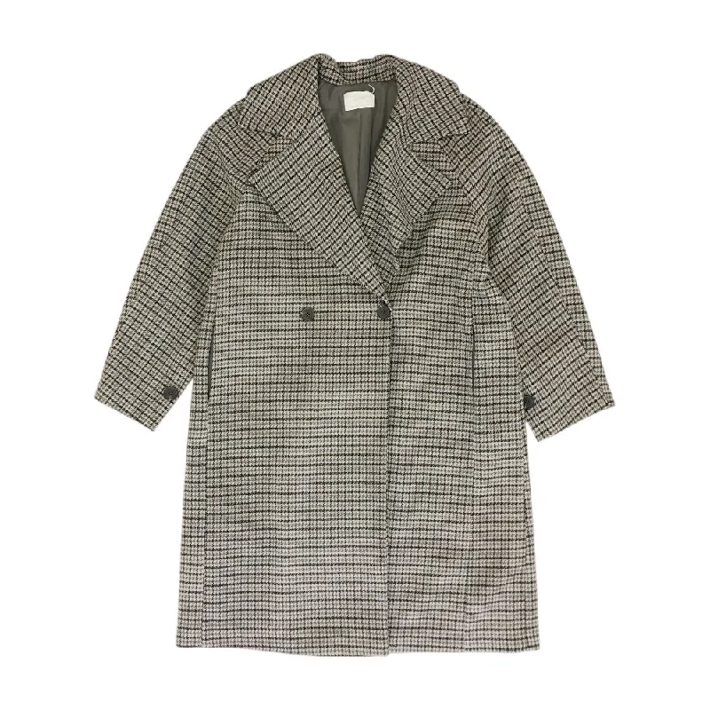 Gray Houndstooth Topcoat Coat