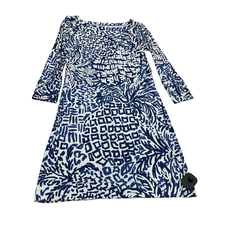 Dress Designer By Lilly Pulitzer In Blue & White, Size: Xxs