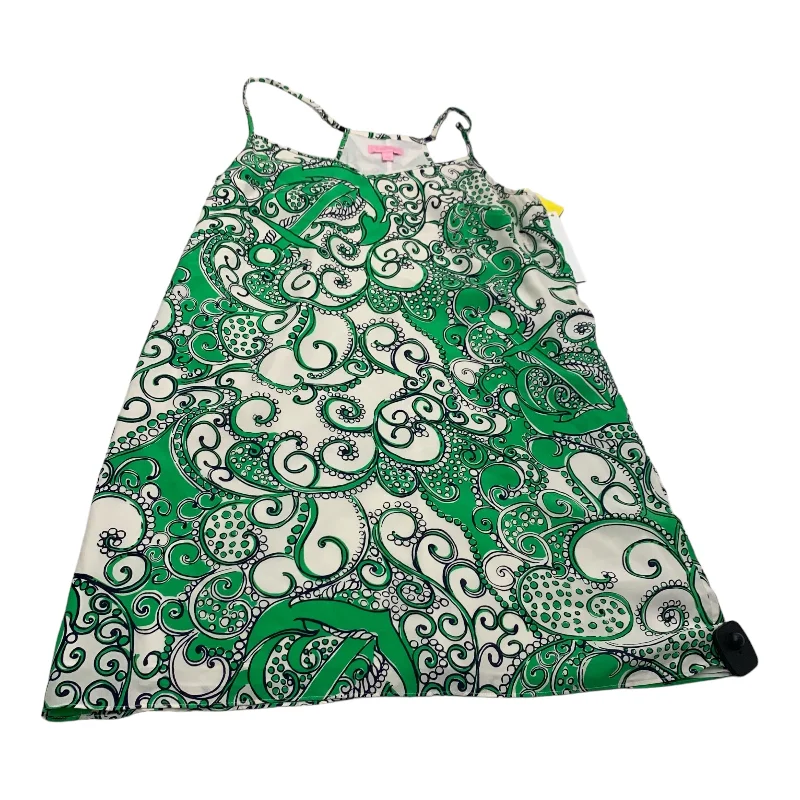 Dress Designer By Lilly Pulitzer In Green & White, Size: L