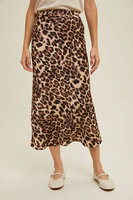 Animal Print Elegance Midi Skirt