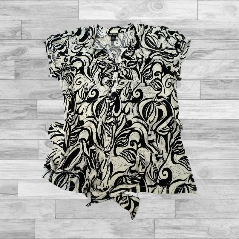 Black & White Top Short Sleeve Lane Bryant, Size Xl