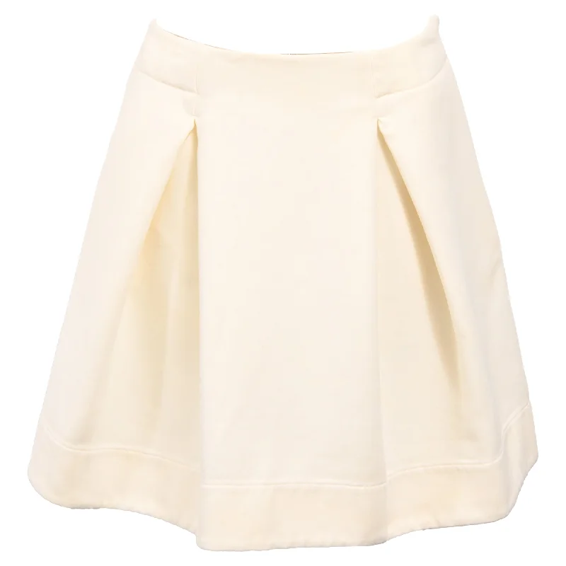 Jil Sander Pleated Mini A-Line Skirt in Viscose