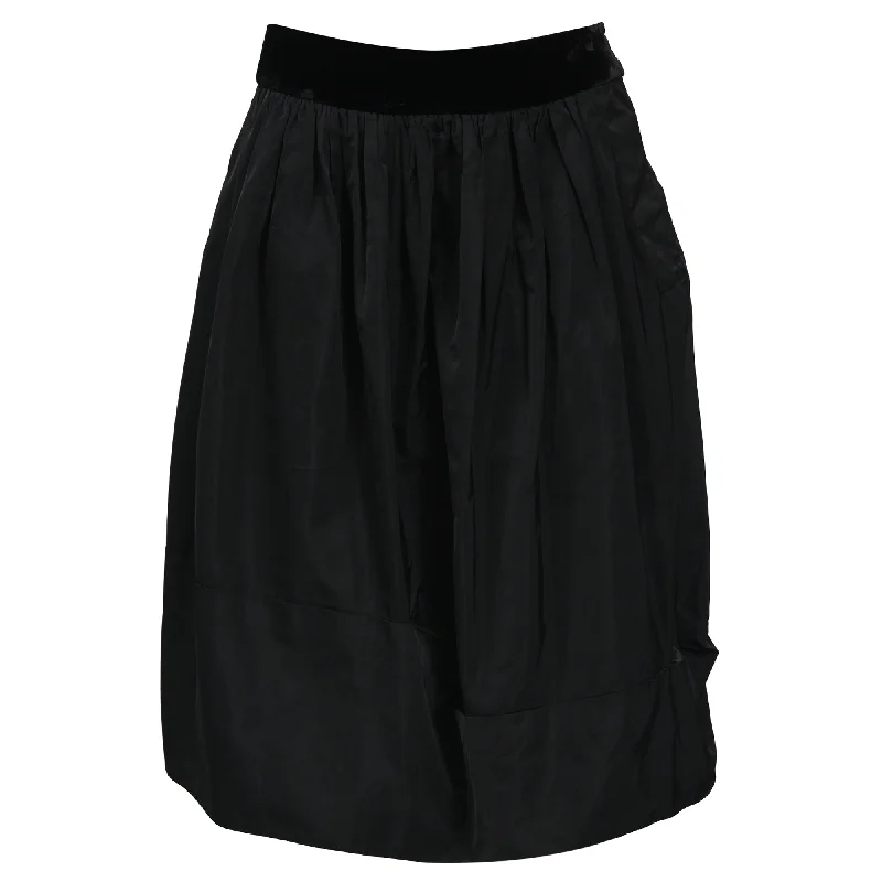 Louis Vuitton Midi Full Skirt in Black Cotton