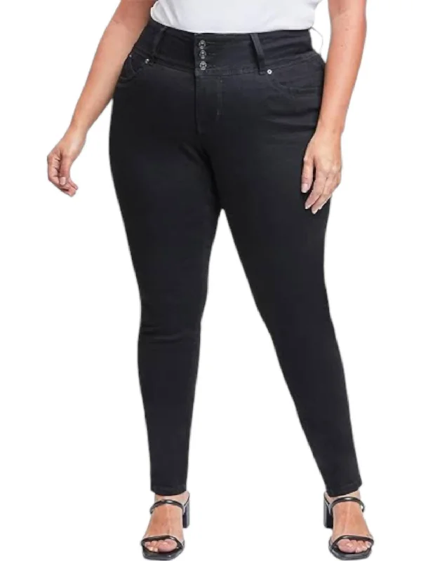 3 Button Signature Slim Skinny Jeans - Plus In Black