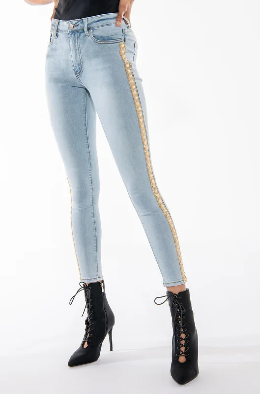 GOLDEN HOUR SKINNY JEANS WITH PEARLS