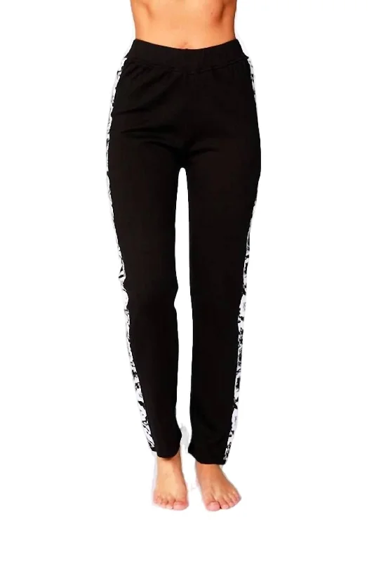 Snake Trim Track Pant In Black