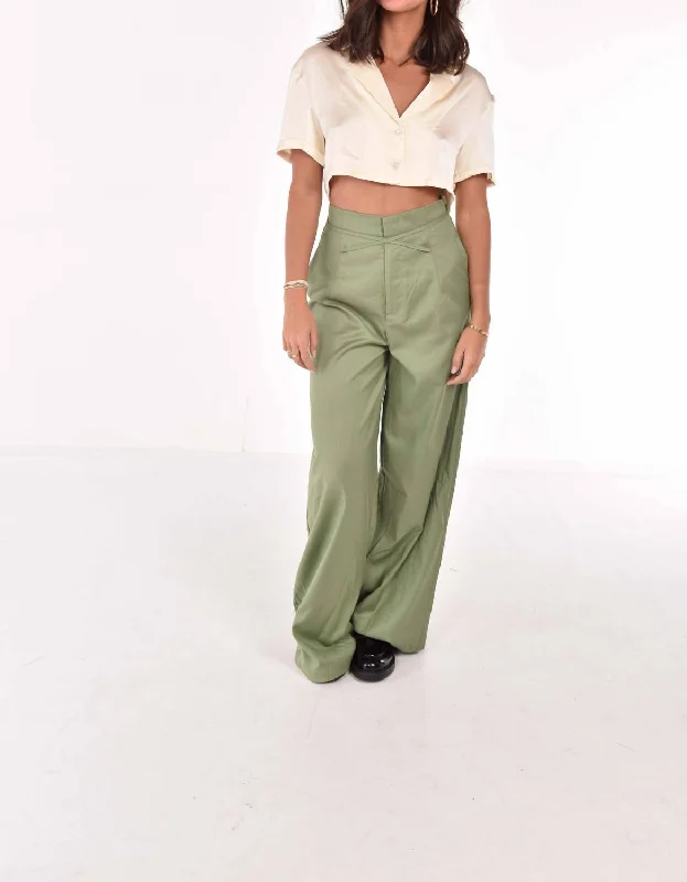 Tie Pants In Olive