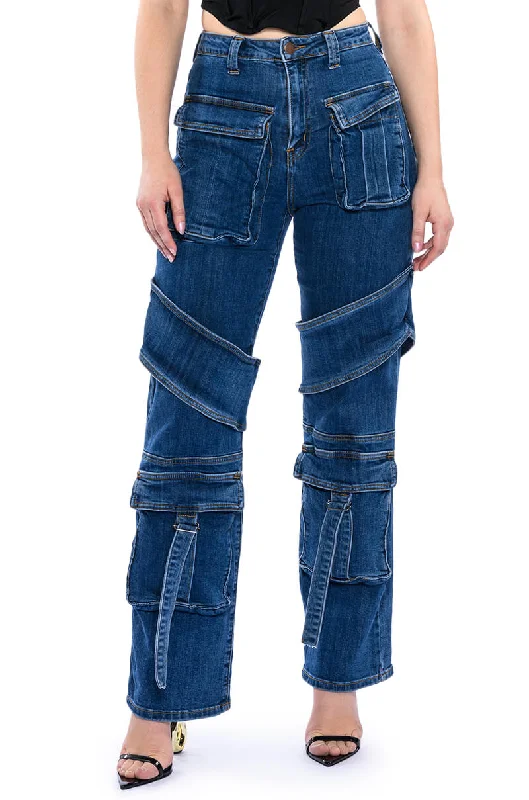 TOO COOL CARGO HIGH WAISTED JEANS