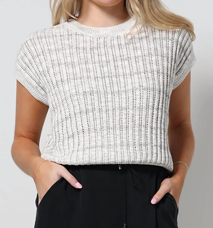 Cap Sleeve Sweater In Heather Grey