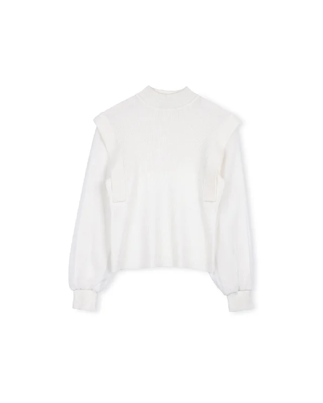 Chiffon Sleeve Detail Knit Top