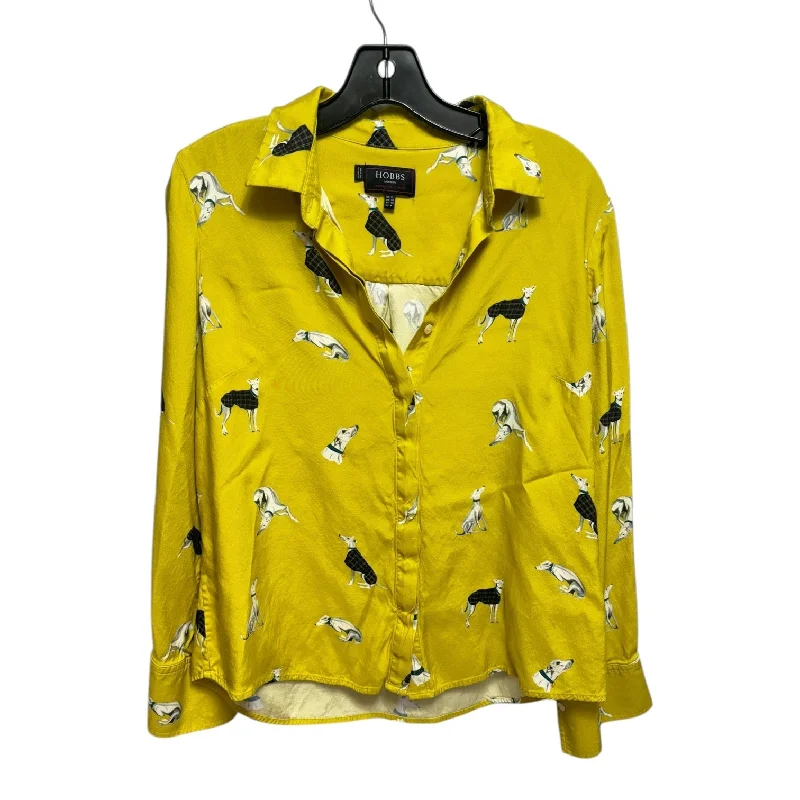 Limited Edition 40th Anniversary Collection Alana Whippet Print Shirt By Hobbs In Chartreuse, Size: 8