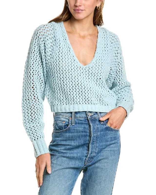 John Elliott Foam Boucle Knit Cropped Sweater