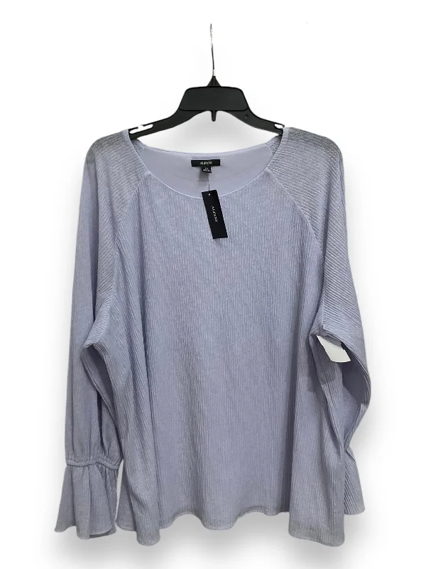 Top Long Sleeve Basic By Alfani In Purple, Size: Xxl