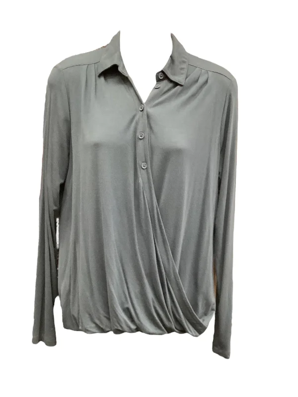 Top Long Sleeve By Banana Republic In Teal, Size: S