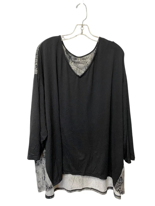 Top Long Sleeve By Carole Hochman In Black, Size: 2x