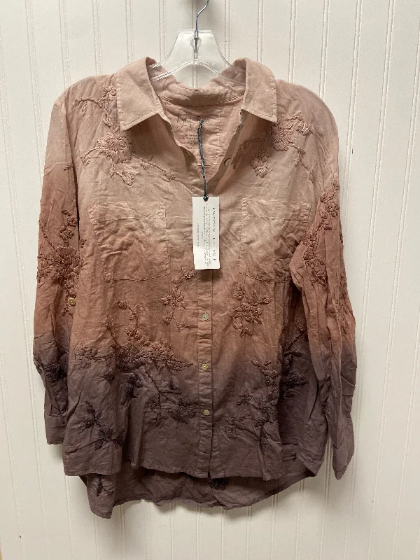 Top Long Sleeve By Clothes Mentor In Pink & Purple, Size: S