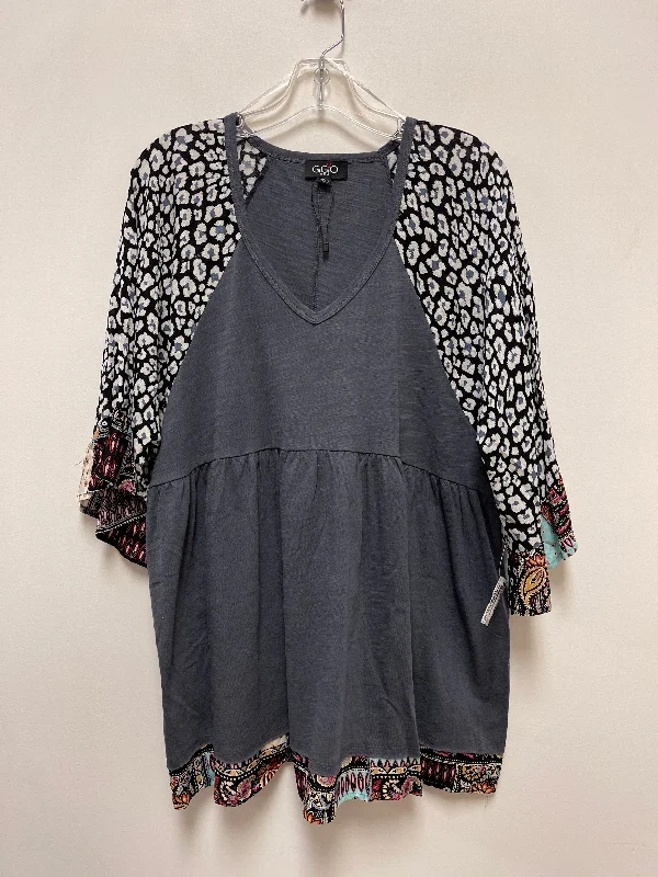 Top Long Sleeve By Gigio In Grey, Size: L