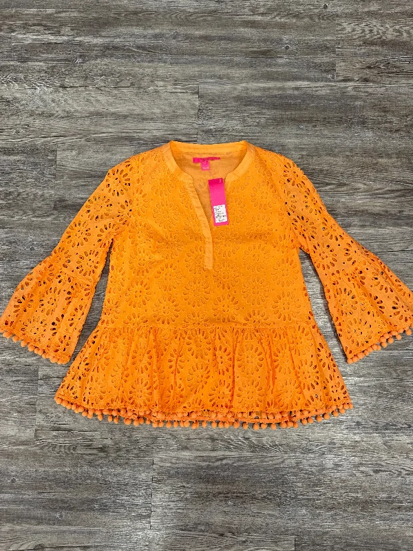 Top Long Sleeve By Lilly Pulitzer In Orange, Size: S