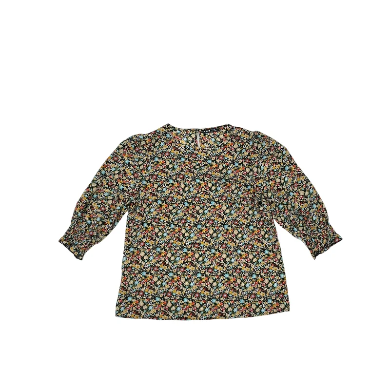 FLORAL PRINT TOP 3/4 SLEEVE by SHEIN Size:M